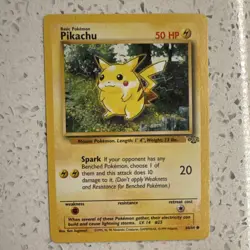 Pokemon Pikachu 60/64 Jungle Common Regular Unlimited 50 HP Basic WOTC 1999 - Image 1