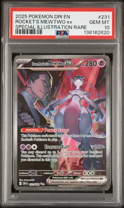 2025 POKEMON DRI EN-DESTINED RIVALS #231 TEAM ROCKET'S MEWTWO EX PSA 10 - Image 1