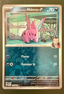 Pokemon TCG Team Rocket's Nidoran 117/182 Destined Rivals SV10 Reverse Holo NM - Image 1