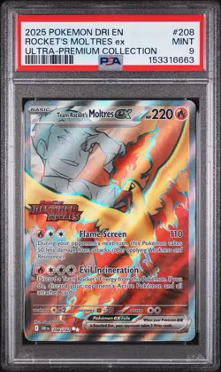 Pokemon TCG Team Rockets Moltres EX#208/182 Destined Rivals Stamped Promo - Image 1