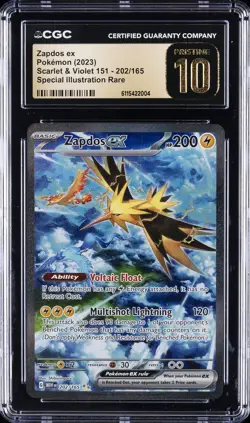 2023 POKEMON 151 #202 ZAPDOS EX CGC 10 - Image 1