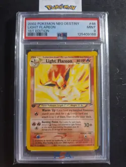 First Edition 2002 Pokemon Neo Destiny 46/105 Light Flareon PSA Mint 9 - Image 1