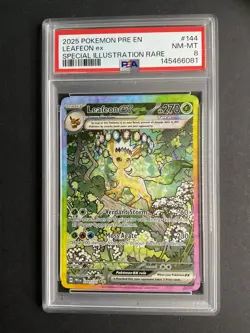 Leafeon ex 144 PSA 8 2025 Pokemon PRE EN Special Illustration Rare Prismatic - Image 1