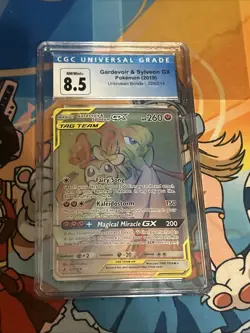 Gardevoir & Sylveon Gx 225/214 Rainbow Rare Holo Pokemon CGC 8.5 Near Mint - Image 1