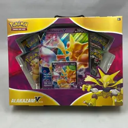 Pokemon TCG ALAKAZAM V Box Sealed Includes 4 Booster Packs and 1 Foil Card - Image 1