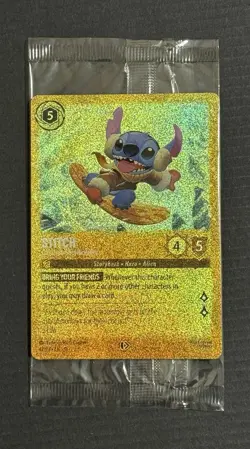 Disney Lorcana Stitch Carefree Snowboarder Promo Glimmer Foil - Image 2