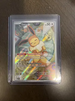 Pokemon Eevee Holo Rare Card Boosted Evolution Reckless Charge - Image 1