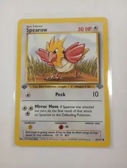 Pokemon TCG Spearow Jungle 62/64 Regular 1st Edition Common Card VG - Image 1