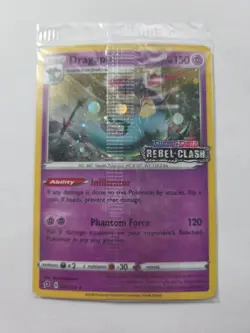 Pokemon TCG Dragapult 091/192 Rebel Clash Stamped Promo Card Sealed - Image 1