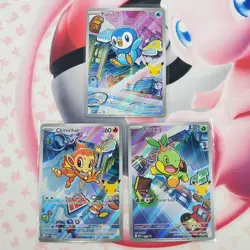 Piplup 042 + Chimchar 041 + Turtwig 040 - First Partner Pokemon Cards - #L342 - Image 1