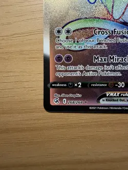 Pokemon Card Mew VMAX Rainbow Secret Rare Holo Fusion Strike 268/264 NM - Image 4