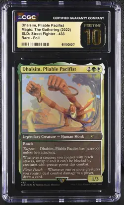 DHALSIM, PLIABLE PACIFIST Secret Lair Foil CGC Pristine 10 MTG Street Fighter - Image 1