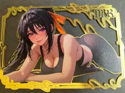Goddess Story Gold METAL Card - Serial Number #/200! Anime Waifu Akeno DXD - Image 1