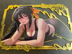 Goddess Story Gold METAL Card - Serial Number #/200! Anime Waifu Akeno DXD - Image 2