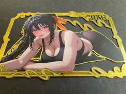 Goddess Story Gold METAL Card - Serial Number #/200! Anime Waifu Akeno DXD - Image 3