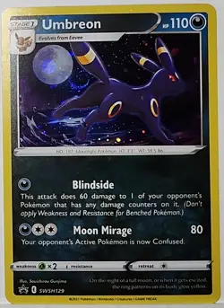 Fart Swirl 🌀 Umbreon SWSH129 Cosmos Holo Bleed Error Rare Pokemon TCG ✨ - Image 4