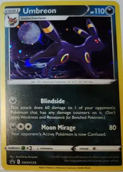 Fart Swirl 🌀 Umbreon SWSH129 Cosmos Holo Bleed Error Rare Pokemon TCG ✨ - Image 5