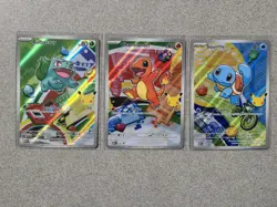 Charmander 038 + Squirtle 039 + Bulbasaur 037 - First Partner Pokemon Cards. - Image 1
