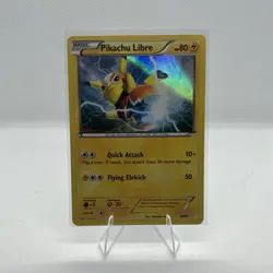 Pokemon Pikachu Libre XY Trainer Kit 30/30 Holo Common Thunder 80 HP Card - Image 1