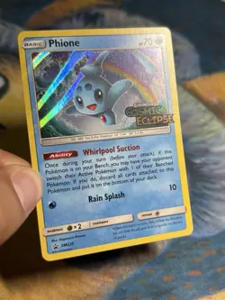 Phione SM220 Prerelease Promo SM Cosmic Eclipse Holo Rare Stamped Pokemon Card - Image 3