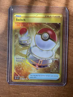 Pokemon TCG Gold Switch Hyper Rare Card 206/165 Scarlet & Violet 151 Series - Image 1