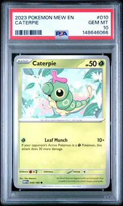 2023 POKEMON MEW EN-151 #010 CATERPIE PSA 10 - Image 1