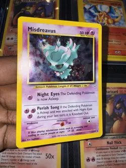 Pokemon Misdreavus ~ DOUBLE HOLO ERROR CARD ~ Neo Revelation 11/64 ~ LP - Image 1
