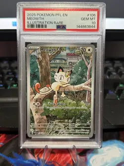 Pokemon Phantasmal Flames En Meowth Illustration Rare PSA 10 - Image 1