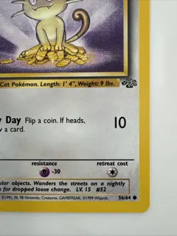 Pokemon TCG - MEOWTH - 1ST EDITION - 56/64 - WOTC - JUNGLE (1999) - LP - Image 5