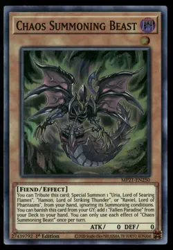 Chaos Summoning Beast MP21-EN250 Super Rare Yu-Gi-Oh 1st Edition Near Mint - Image 1