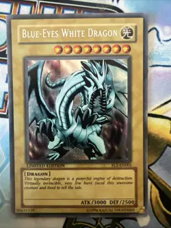 Blue-Eyes White Dragon Secret Rare Card FL1-EN001 Limited Edition NM LP - Image 1