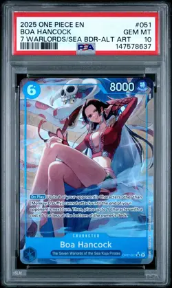 2025 ONE PIECE 051 SEVEN WARLORDS OF THE SEA PROMO ALT ART BOA HANCOCK PSA 10 - Image 1