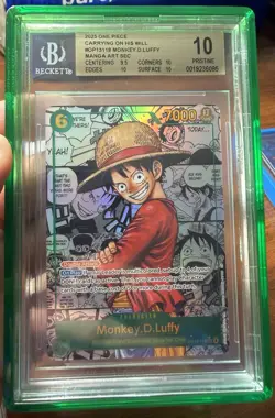 2025 One Piece Carrying On His Will Monkey D Luffy Manga Alt Art OP13-118 BGS 10 - Image 1