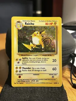 ⚡WoTC - Raichu 14/102 Base Set Holo Rare 1999 Pokemon TCG Card MP/LP⚡🐁 - Image 1