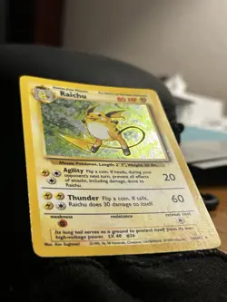 ⚡WoTC - Raichu 14/102 Base Set Holo Rare 1999 Pokemon TCG Card MP/LP⚡🐁 - Image 2