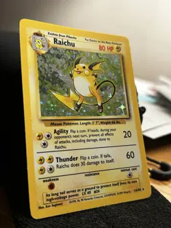⚡WoTC - Raichu 14/102 Base Set Holo Rare 1999 Pokemon TCG Card MP/LP⚡🐁 - Image 3