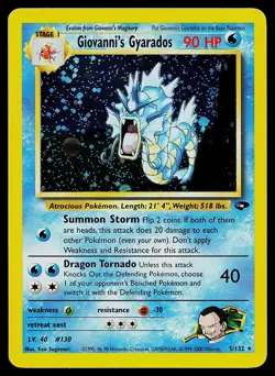 Pokemon Card Giovanni's Gyarados 5/132 Gym Challenge NM Front, HP Back - Image 1