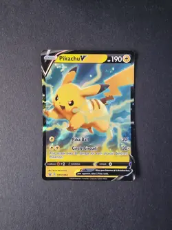 SWSH063 Pikachu V Sword & Shield Black Star Promo Pokemon Trading Card Game TCG - Image 1