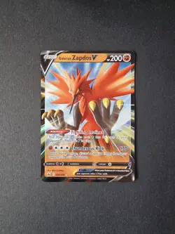 080/198 Galarian Zapdos V Chilling Reign Sword & Shield Pokemon Trading Card TCG - Image 1