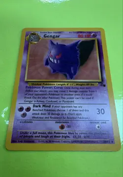Gengar 20/62 Fossil Regular Vintage Nintendo Pokemon Card Original Trading 1999 - Image 1