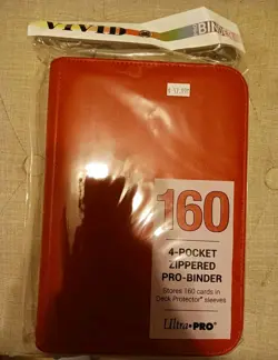 Ultra Pro Vivid 4-Pocket Zippered Pro Binder Red, Holds 160 Cards - Image 1