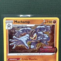 Machamp Pre Release Holo Black Star Stamped Promo SWSH243, NM Pokemon Card - Image 5