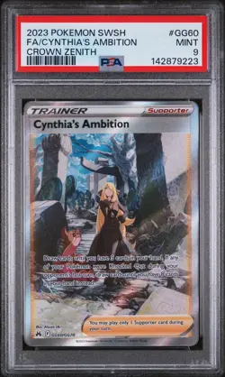 Pokemon Cynthia's Ambition GG60 Crown Zenith Ultra Rare Holo PSA 9 - Image 3