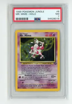Mr. Mime 6/64 Jungle Set Holo Rare Pokemon - PSA 7 NM - Image 1