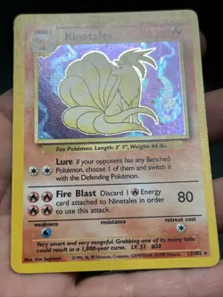 Pokemon TCG Ninetales Base Set Holo Unlimited Rare Card 12/102- LP - Image 3