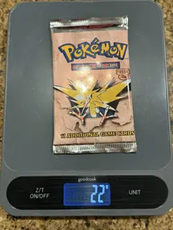 HEAVY Pokemon Fossil Zapdos Unlimited Booster Pack WOTC Factory Sealed - 22g - Image 1