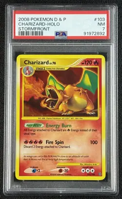 CHARIZARD HOLO PSA 7 2008 POKEMON DIAMOND & PEARL STORMFRONT #103/100 D&P 2892 - Image 1