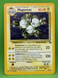Magneton 11/62 - MP+ - Pokemon Fossil - Holo Rare - Image 1