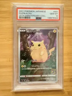 2021 Pokemon 25th Anniversary Collection Japanese Pikachu PSA 10 - Image 1