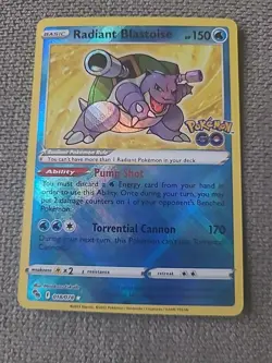 Radiant Blastoise 018/078 Pokemon GO Holo - Image 1